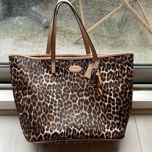 Coach leopard tote